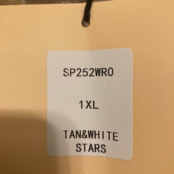 Unique Vintage - Smak Parlour Tan and White Stars Jumpsuit - Picture 3 of 4